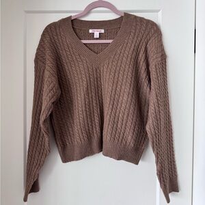 Joe Fresh V-Neck Sweater in Warm Brown